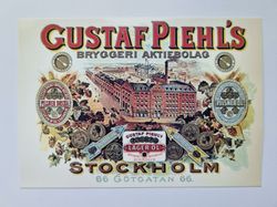 Vykort - Piehl's Bryggeri AB, Stockholm 1893 - 1941