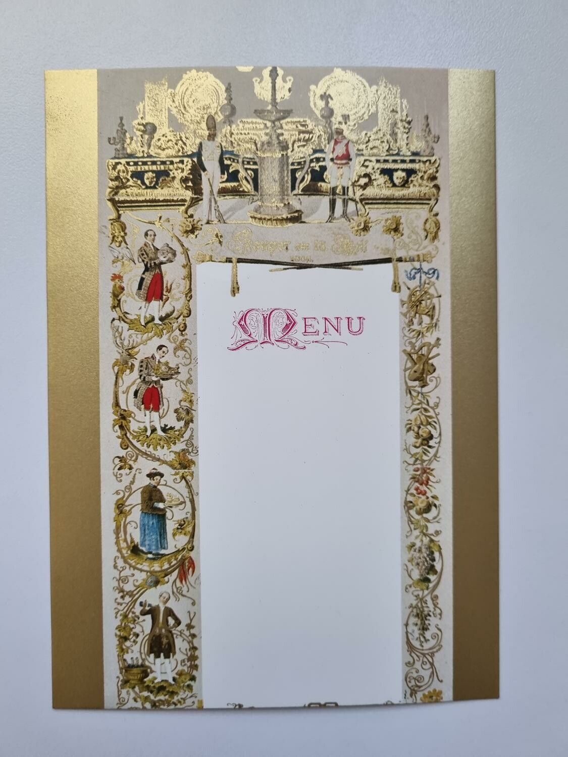 Vykort - Meny - Kungliga Preussiska hovet Berlin 1844