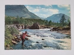 Vykort - Lappland. Forellfiske