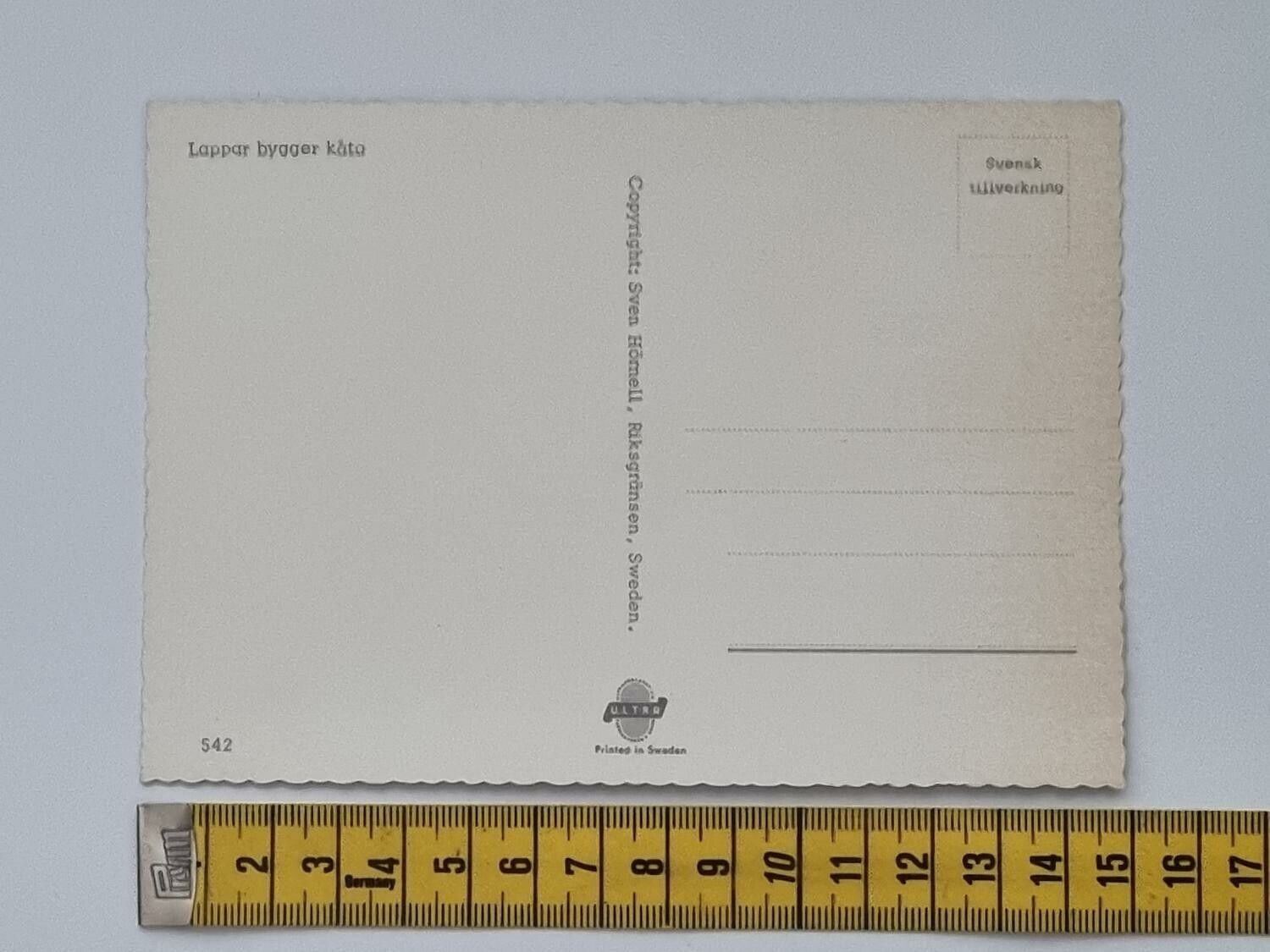 Vykort - Lappar bygger kåta