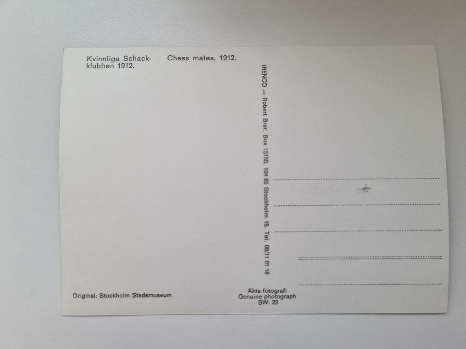 Vykort - Kvinnliga Schackklubben 1912