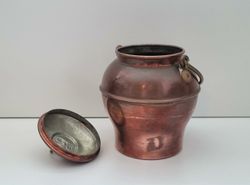 Kopparkittel med lock (10 cm hög)