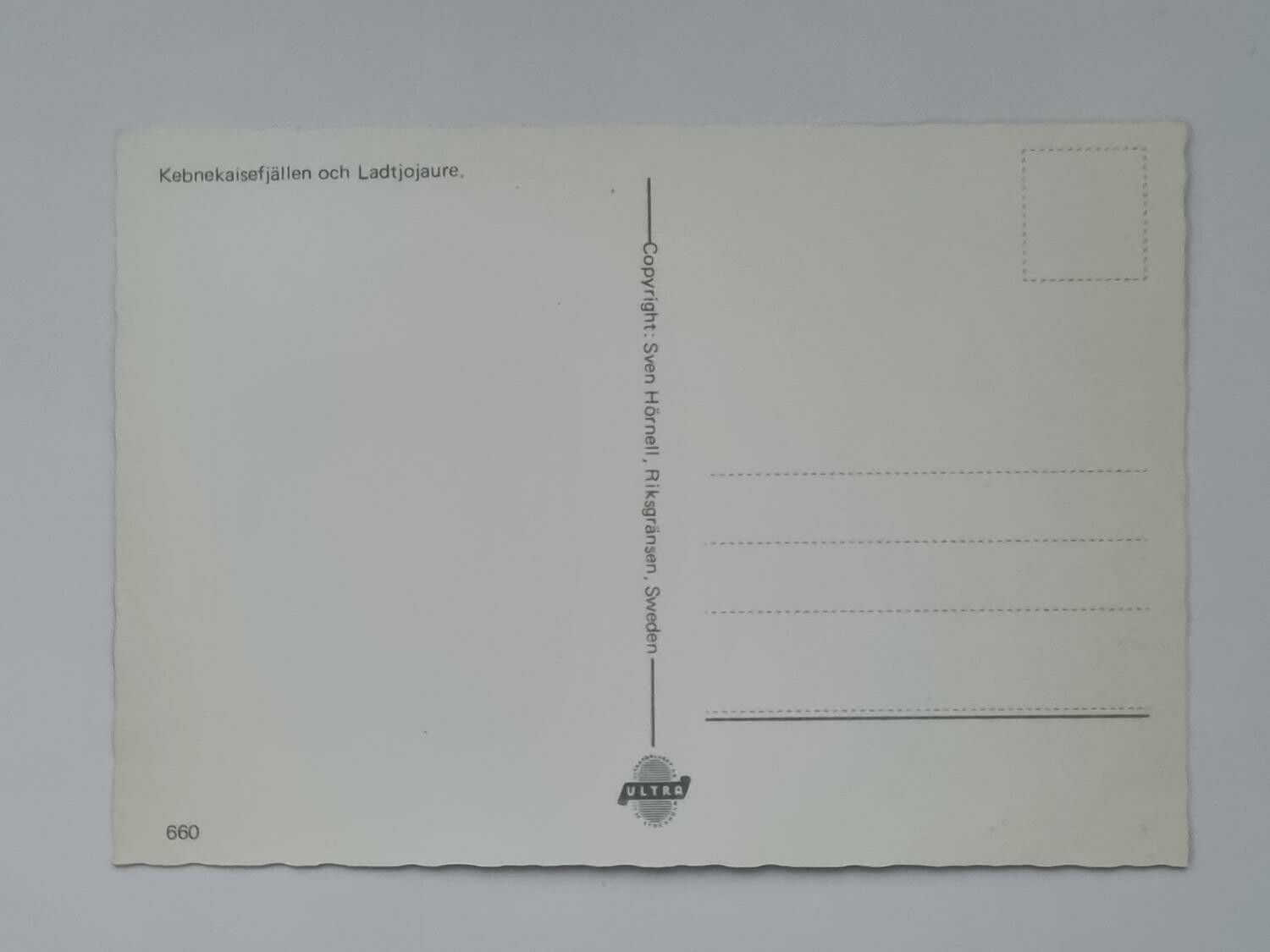 Vykort - Kebnekaisefjällen och Ladtjojaure