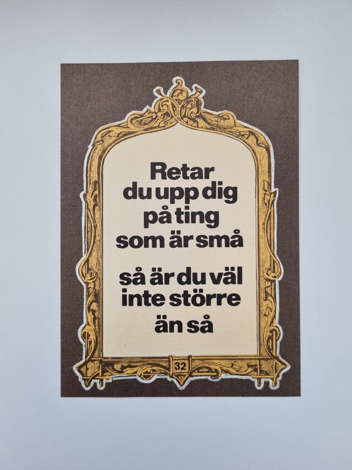 Vykort - Retar du upp dig på ting som är små...