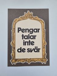 Vykort - Pengar talar inte de svär