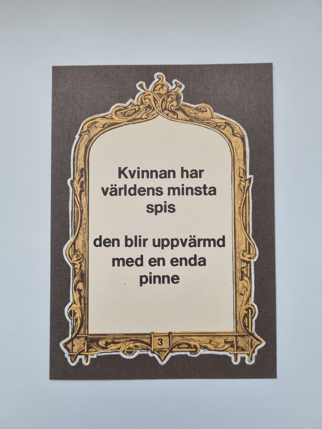 Vykort - Kvinnan har världens minsta spis...