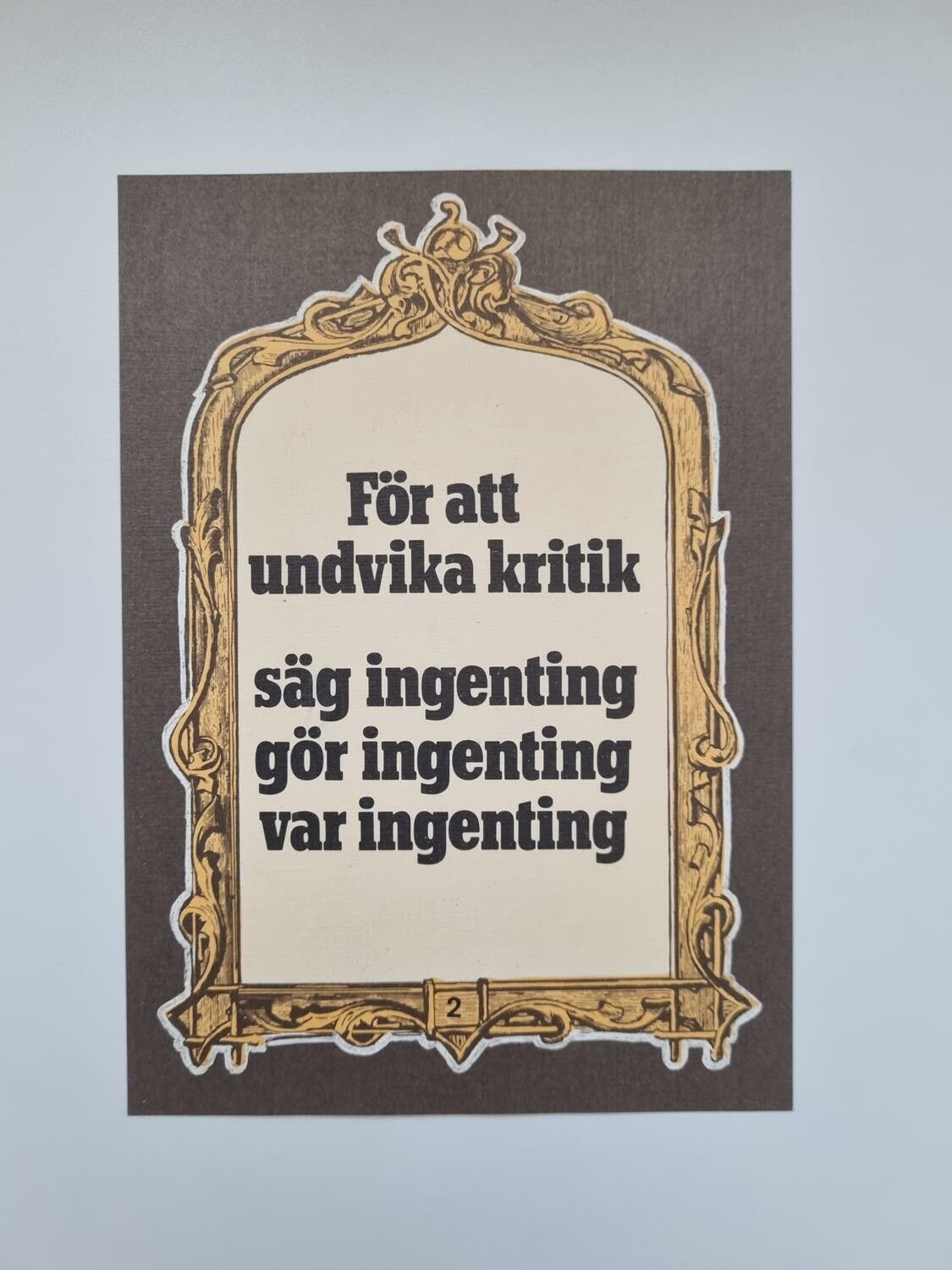 Vykort -  För att undvika kritik...