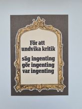 Vykort -  För att undvika kritik...
