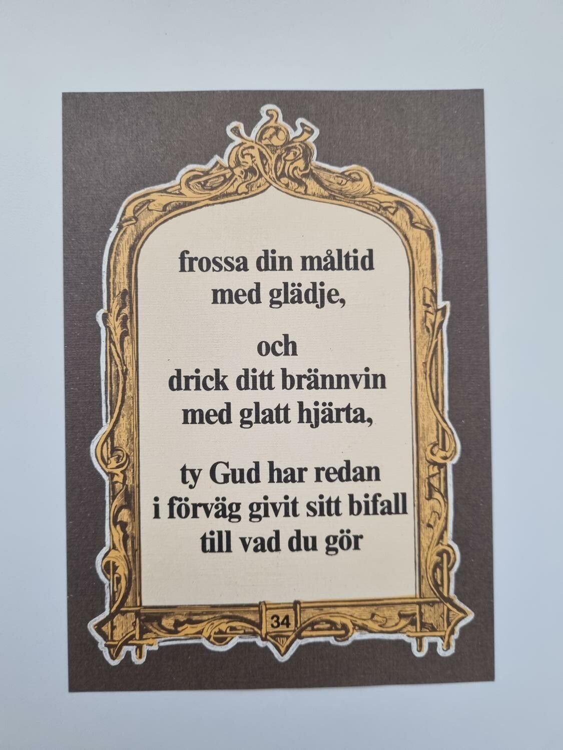Vykort - Frossa din måltid med glädje...