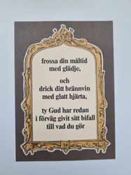 Vykort - Frossa din måltid med glädje...