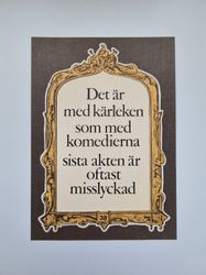Vykort - Det är med kärleken som med komedierna...