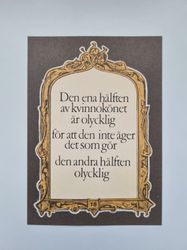 Vykort - Den ena hälften av kvinnokönet är olycklig...
