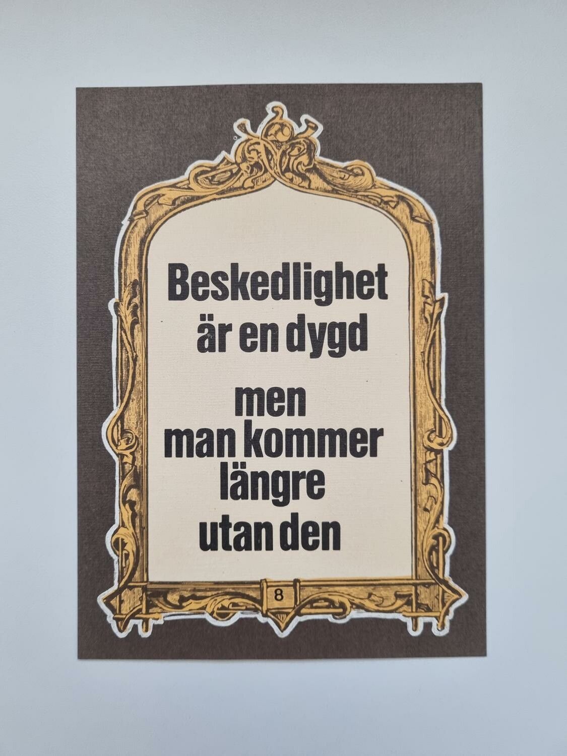 Vykort - Beskedlighet är en dygd...