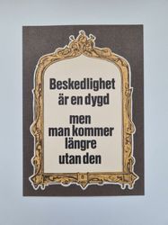 Vykort - Beskedlighet är en dygd...