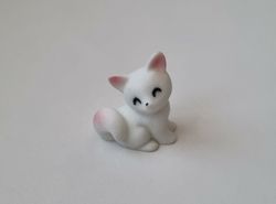 Handmålad räv / katt, miniatyr för dekoration, dockskåp med mera