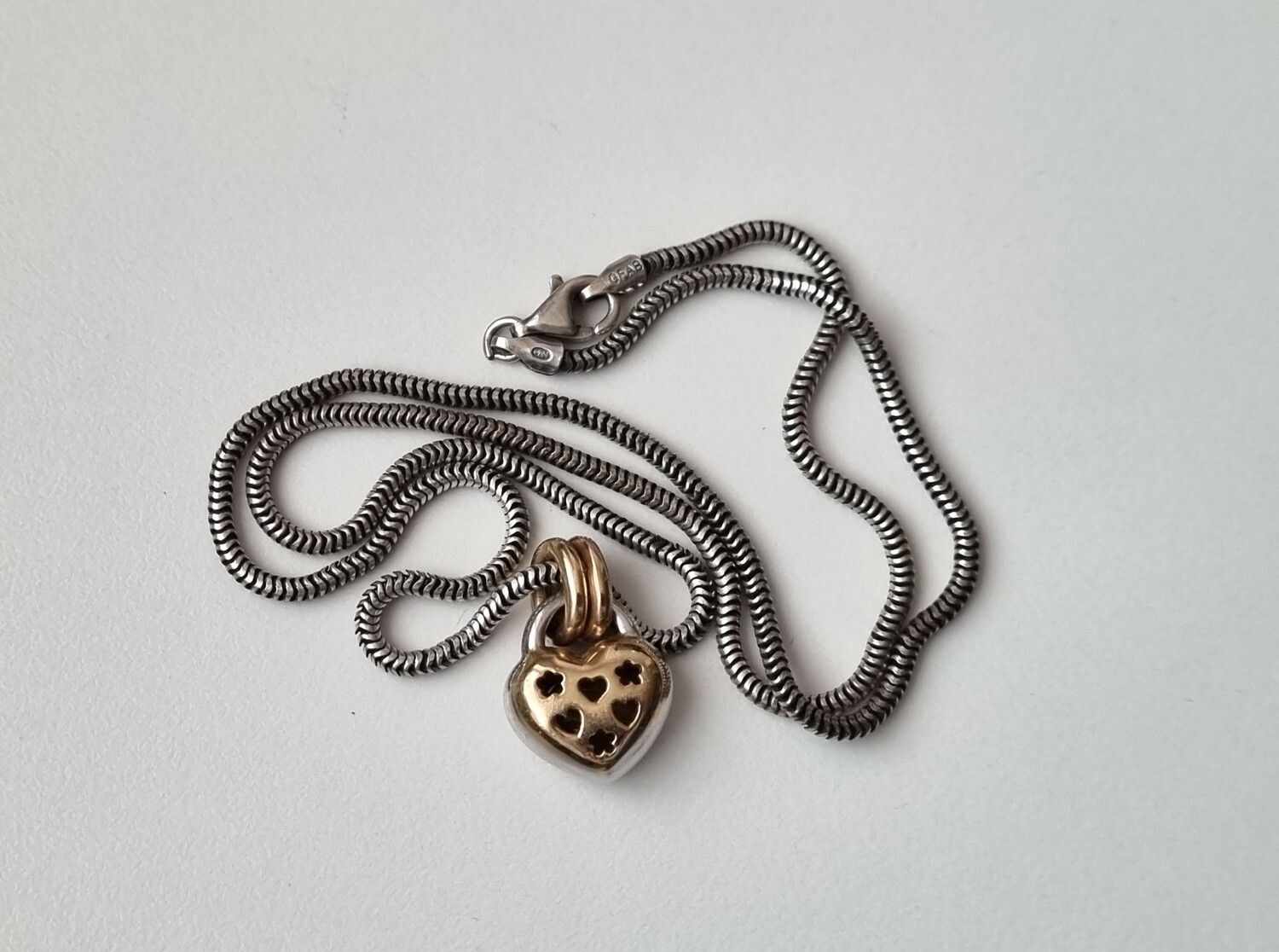 Halsband sterling, Uppblåst hjärta GFAB 925