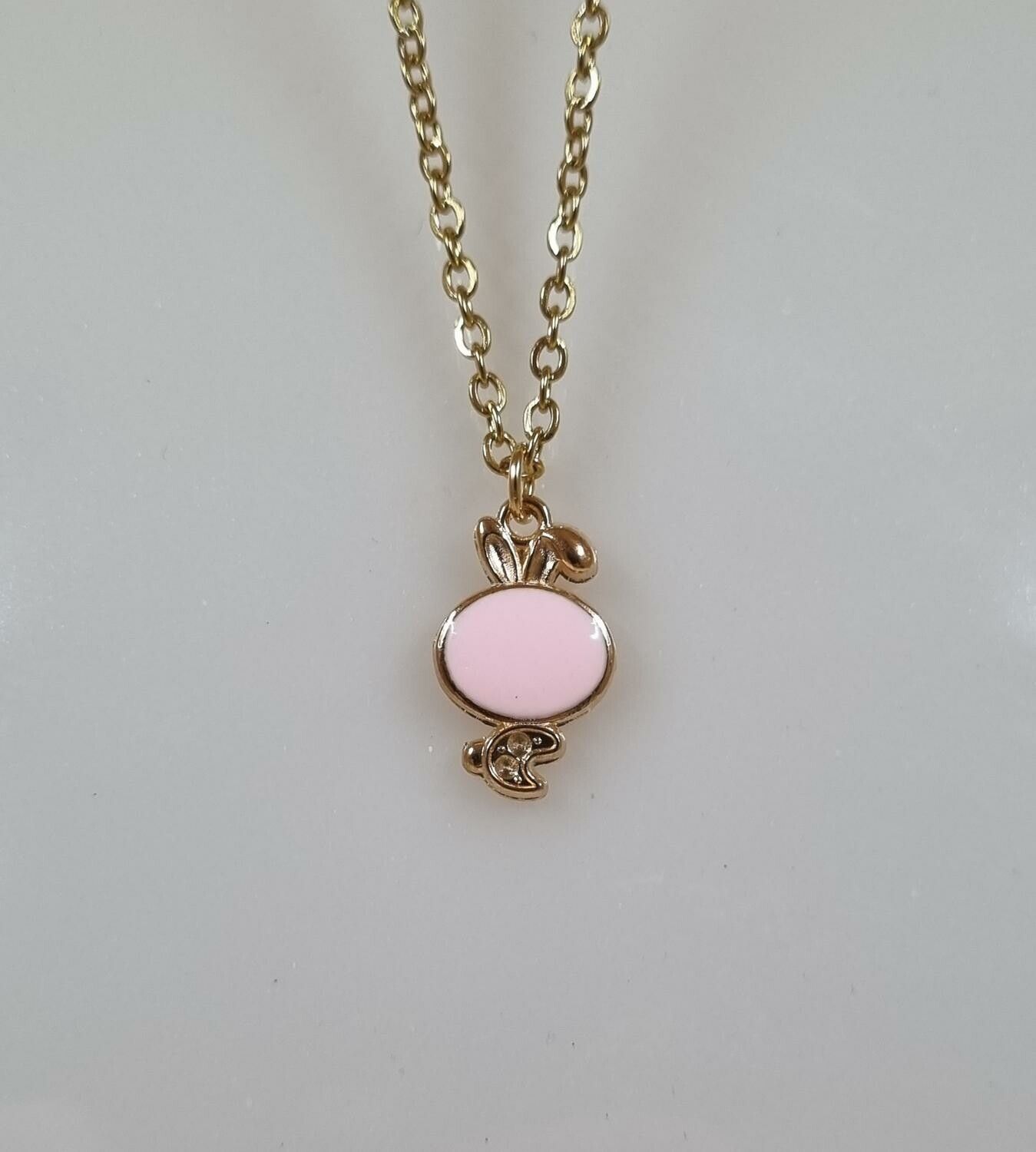 Halsband i rostfritt stål med söt berlock (50 cm)