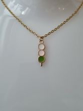 Halsband i rostfritt stål med söt berlock (55 cm) - 3 kulor
