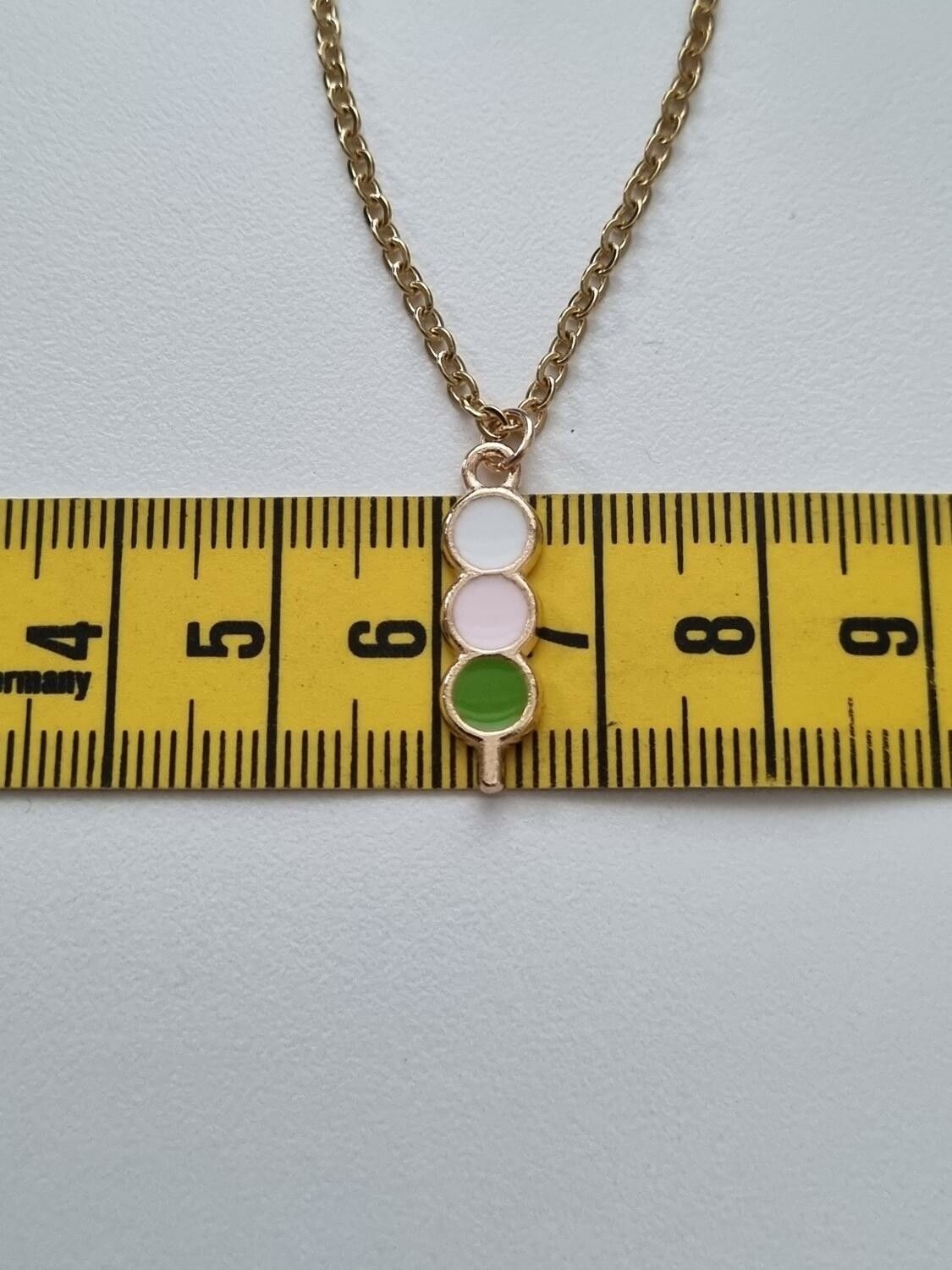 Halsband i rostfritt stål med söt berlock (55 cm) - 3 kulor