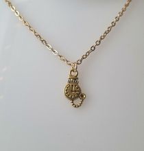Halsband med klockberlock i steampunk (45 cm långt halsband)