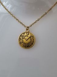 Halsband med klockberlock i steampunk (50 cm långt halsband)