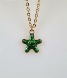 Halsband (55 cm) i rostfritt stål med söt berlock - Sjöstjärna