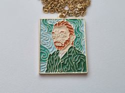 Guldfärgat halsband (45 cm) med porträtt av Vincent van Gogh