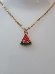 Halsband med melon (50 cm lång kedja i rostfritt stål)