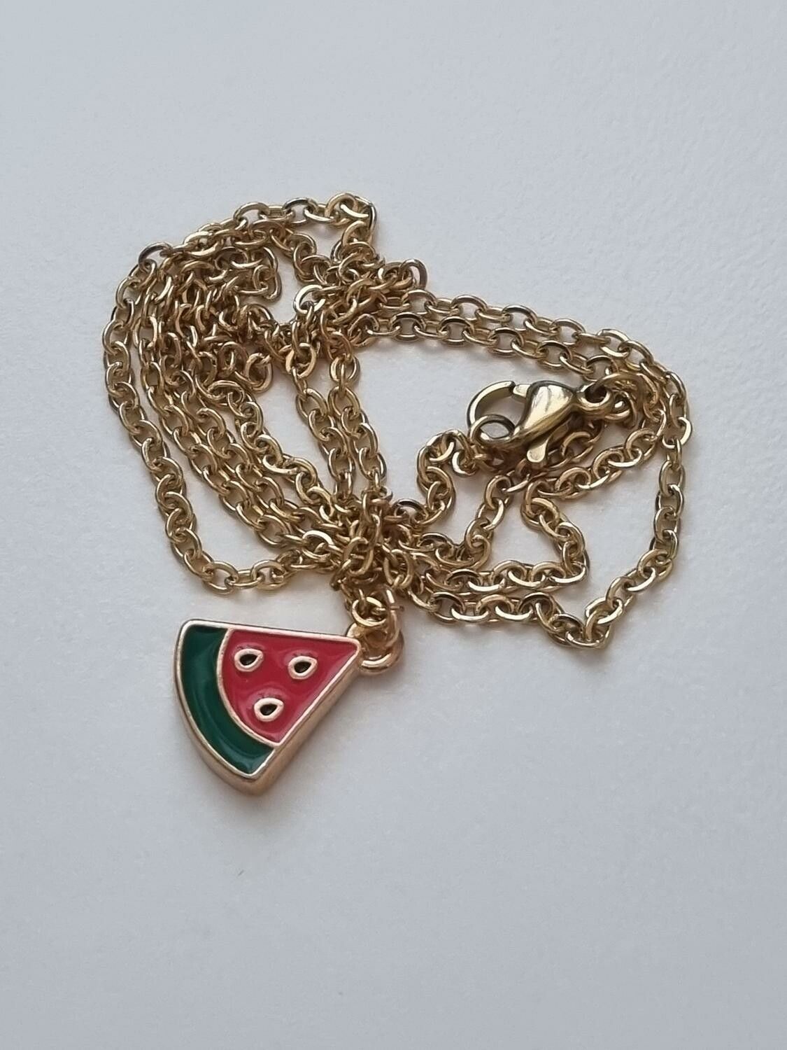 Halsband med melon (50 cm lång kedja i rostfritt stål)