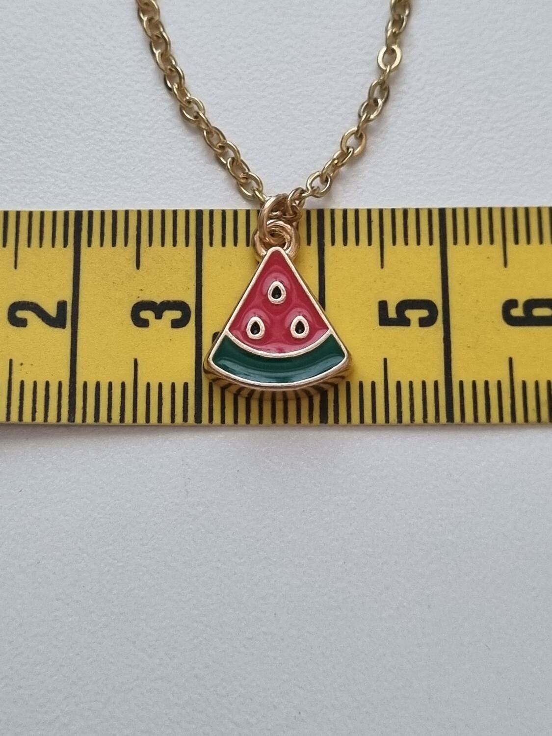 Halsband med melon (50 cm lång kedja i rostfritt stål)
