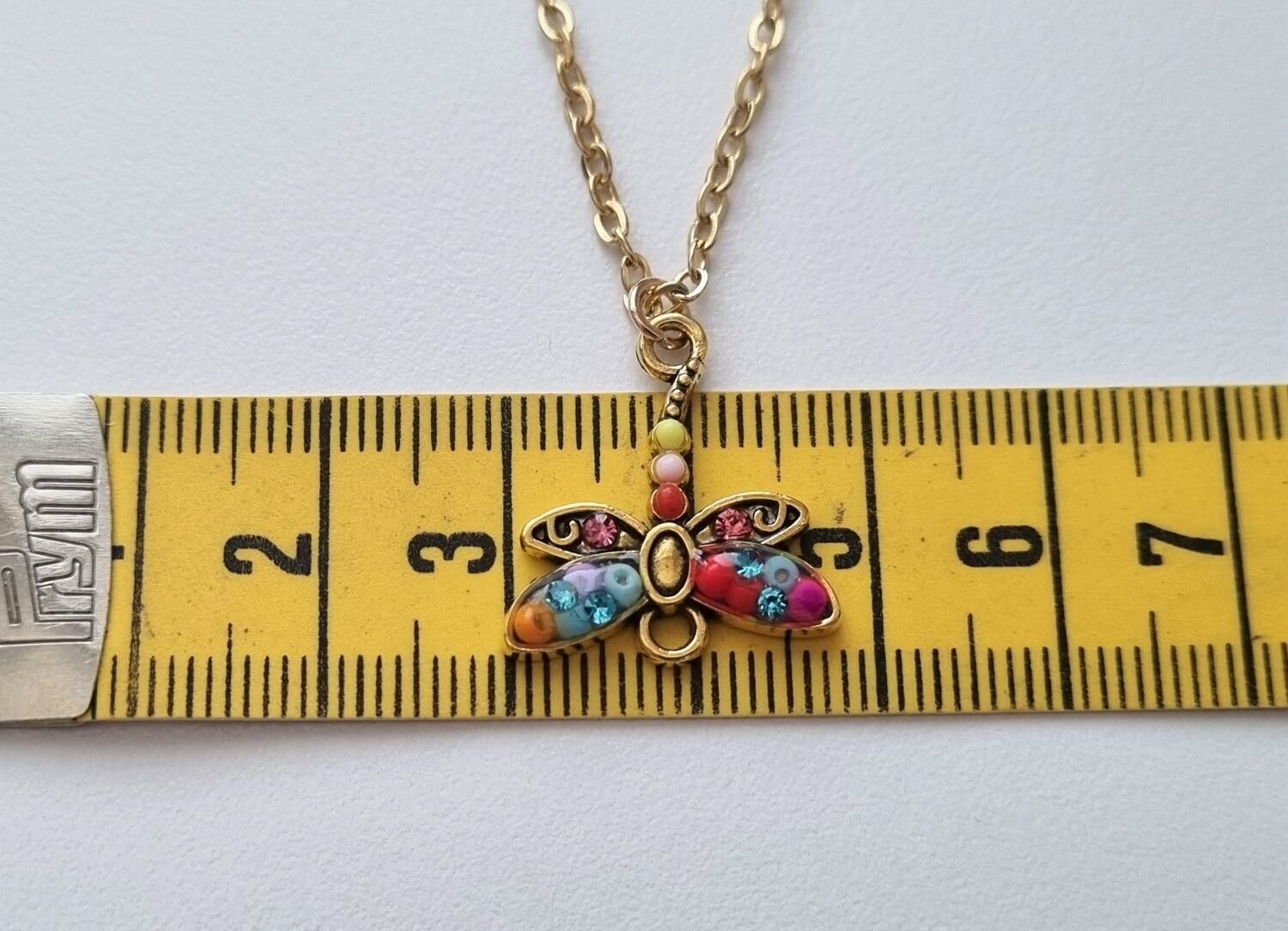 Halsband med trollslända (55 cm långt halsband)
