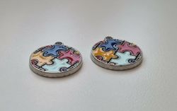 Berlock Autism Medvetenhet rund pusselbit (variant 6)