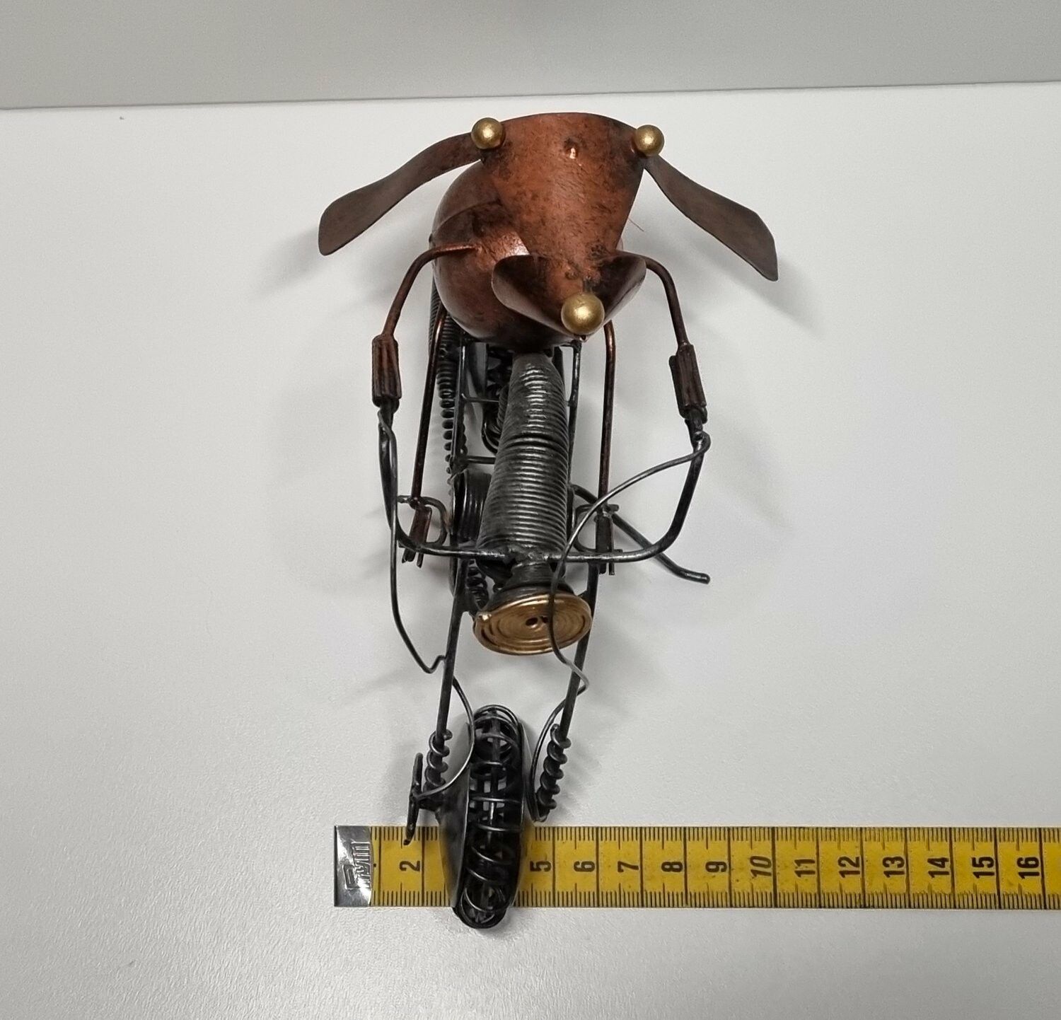 Metallkonst, skulptur. Mus på motorcykel (158 gram)