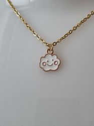 Halsband med glatt litet moln (50 cm lång kedja)