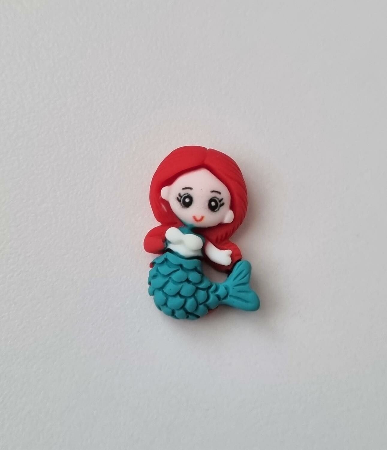 1 st liten sjöjungfru. Miniatyr / flatback för dekoration, scrapbooking mm
