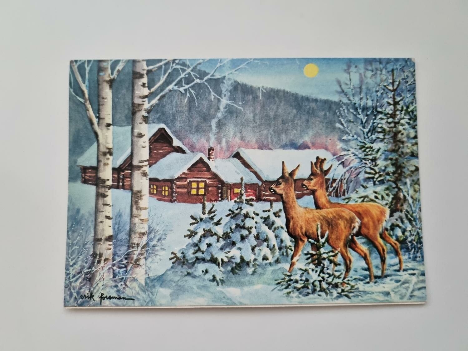 Vykort - Dubbelt vykort / Julkort, Erik Forsman