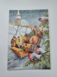 Vykort - Dubbelt vykort / Julkort, Erik Forsman