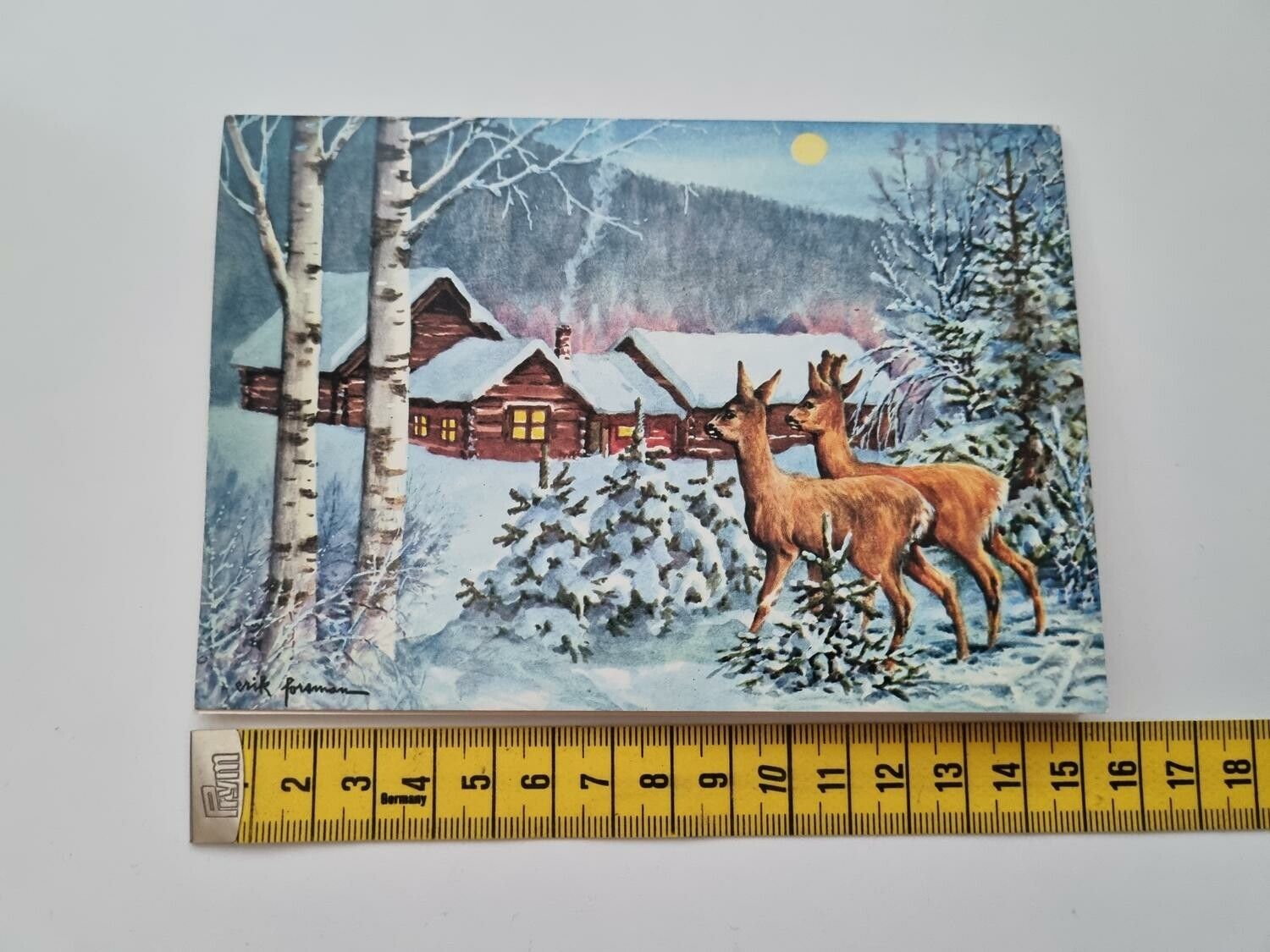 Vykort - Dubbelt vykort / Julkort, Erik Forsman