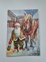 Vykort - Dubbelt vykort / Julkort, Erik Forsman