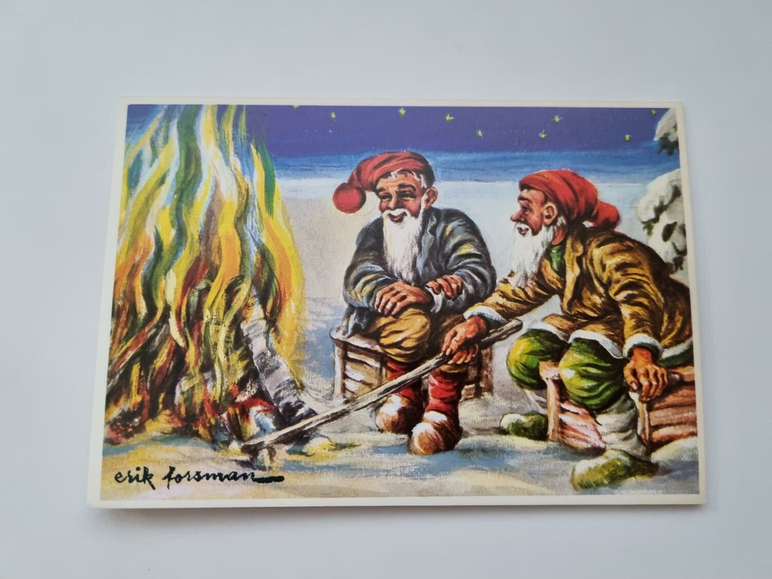 Vykort - Dubbelt vykort / Julkort, Erik Forsman