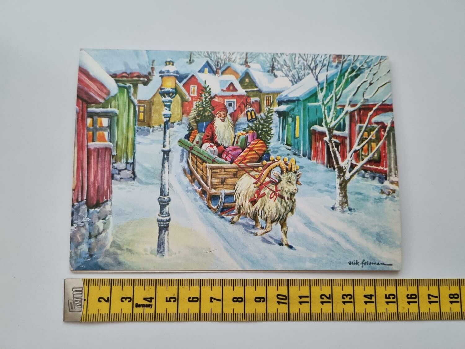 Vykort - Dubbelt vykort / Julkort, Erik Forsman