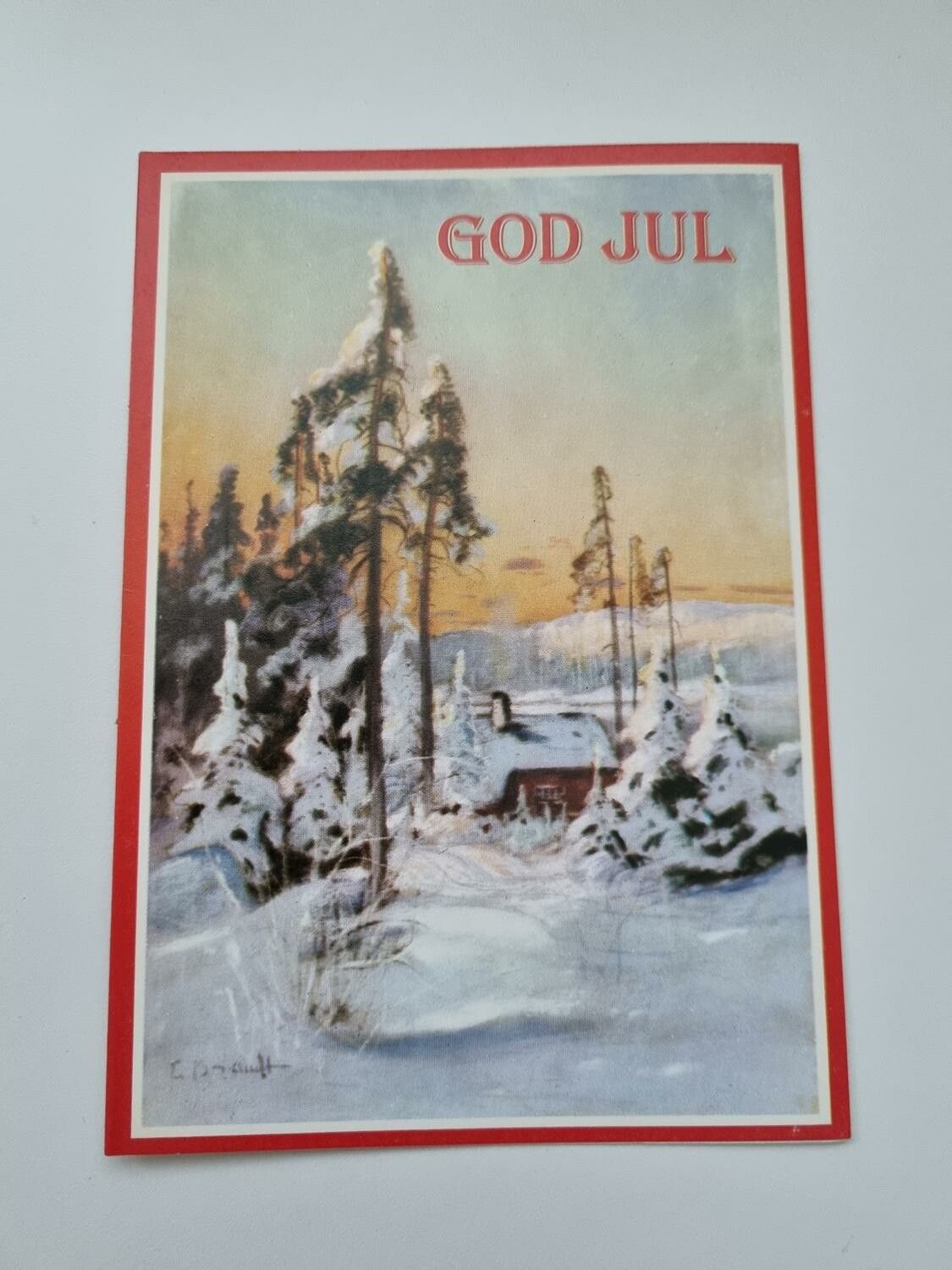 Vykort - Dubbelt vykort / Julkort, signerat