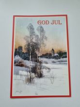 Vykort - Dubbelt vykort / Julkort, signerat