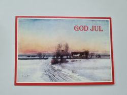 Vykort - Dubbelt vykort / Julkort, signerat
