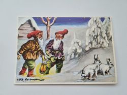 Vykort - Dubbelt vykort / Julkort, Erik Forsman