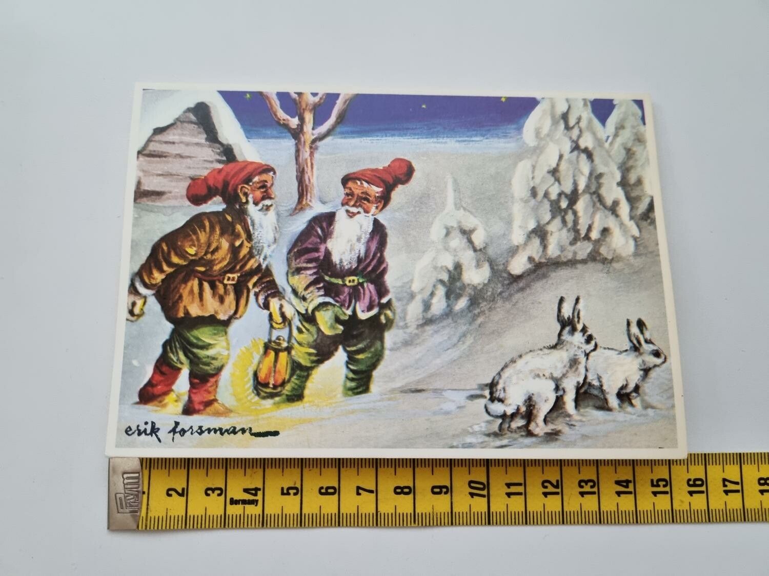 Vykort - Dubbelt vykort / Julkort, Erik Forsman