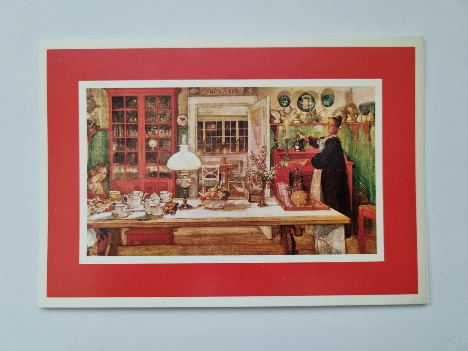 Vykort - Dubbelt vykort / Julkort Till en liten vira 1901, Carl Larsson