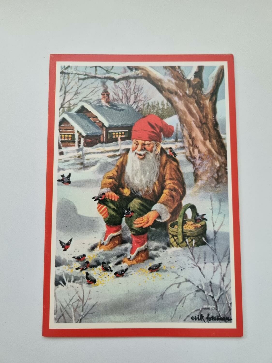 Vykort - Dubbelt vykort / Julkort Erik Forsman