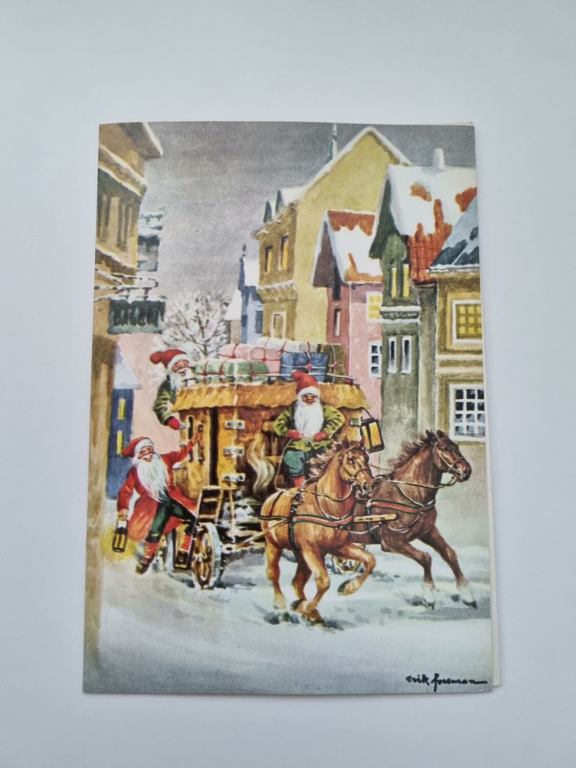 Vykort - Dubbelt vykort / Julkort Erik Forsman
