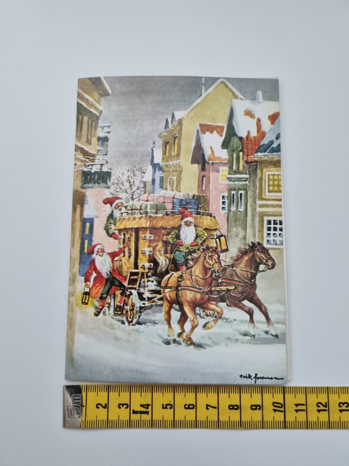 Vykort - Dubbelt vykort / Julkort Erik Forsman